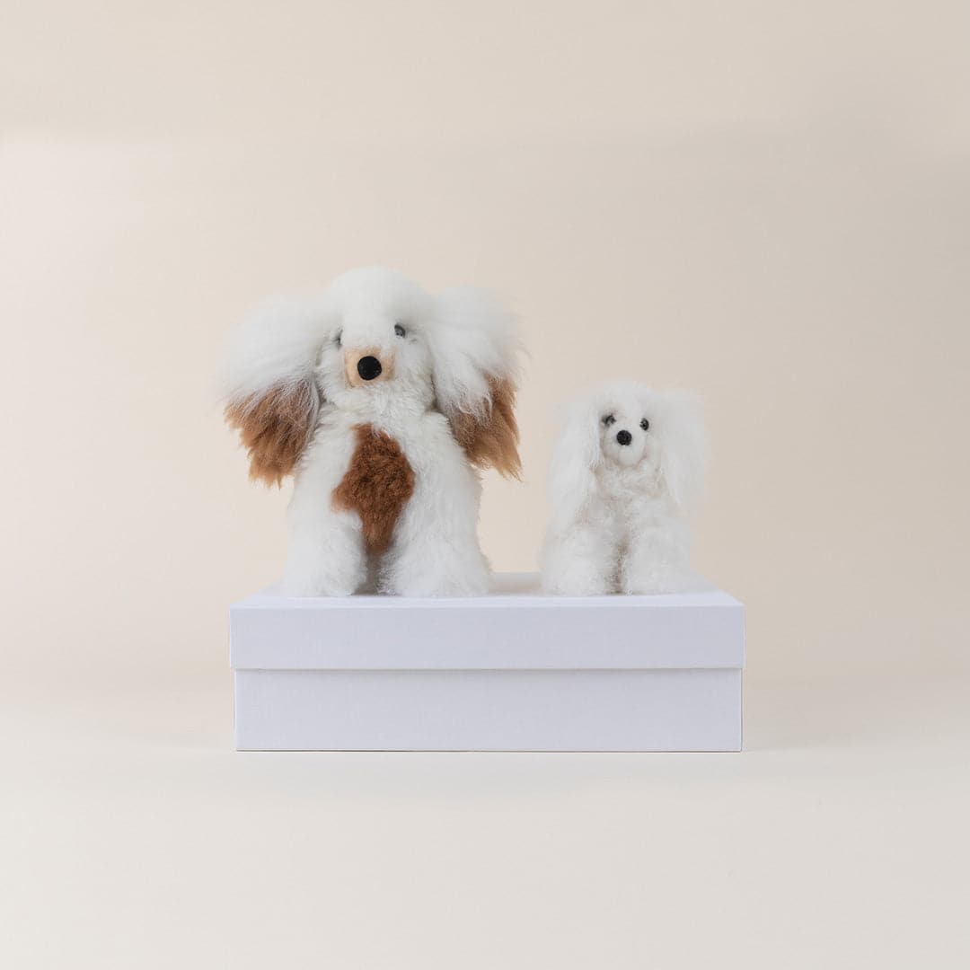 Luxury Fur Stuffed Dog Box; by TheBoxNY