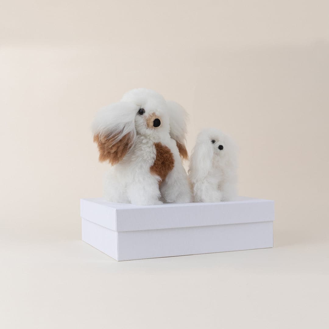 Luxury Fur Stuffed Dog Box; by TheBoxNY