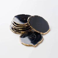 Gold Edged Agate Coaster Gift Set